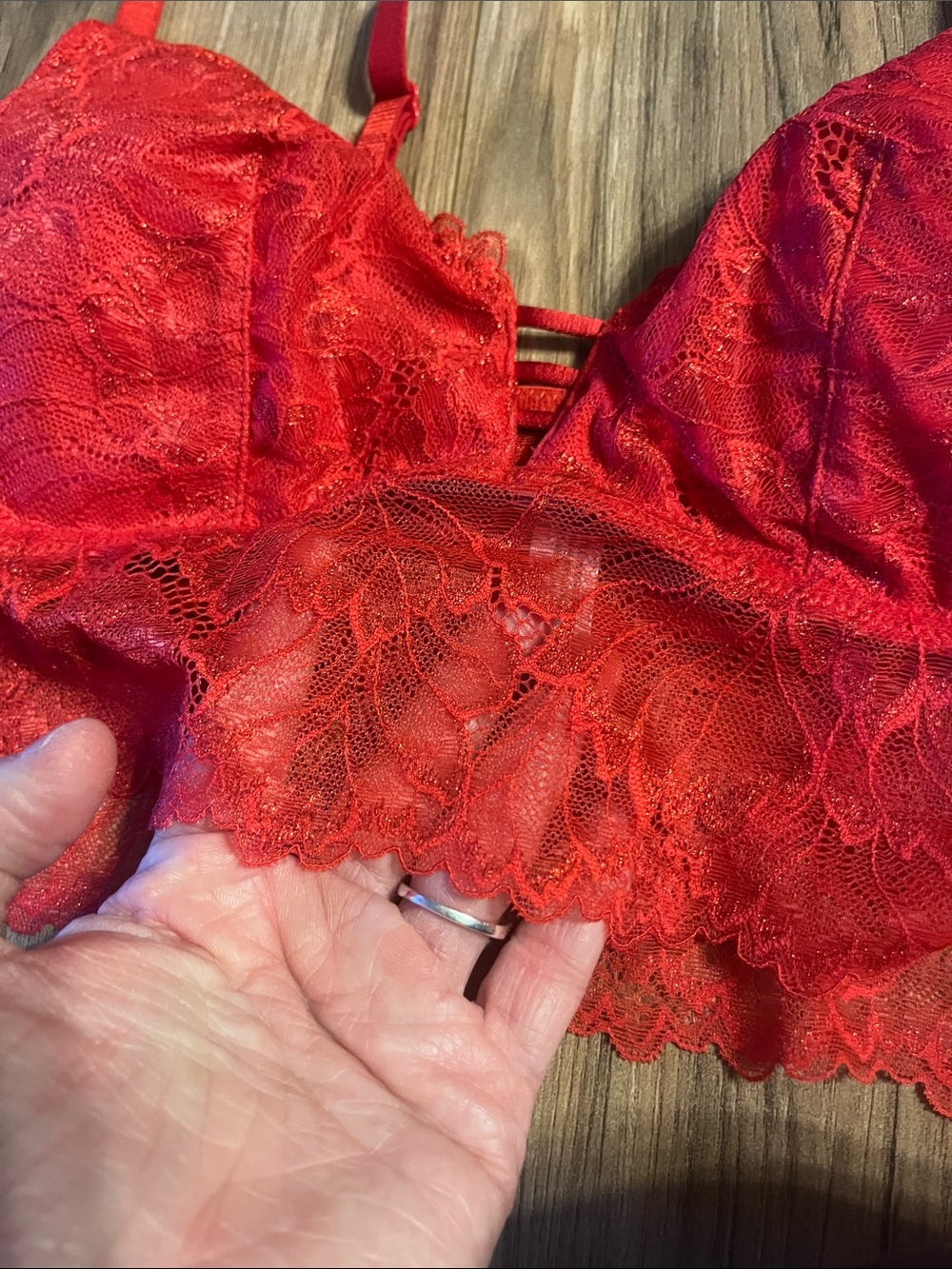 Auden Red Lace Longline Bralette - Picture 5 of 9